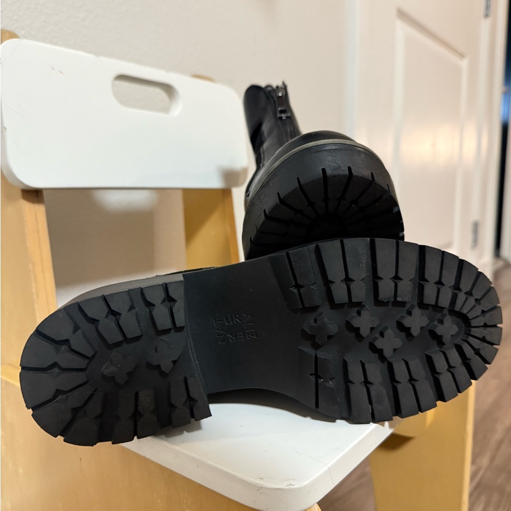 Naturalizer Black Women's Combat Boots - Picture 4 of 5